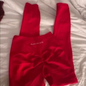 Red Two-Piece Set with Bow Detail